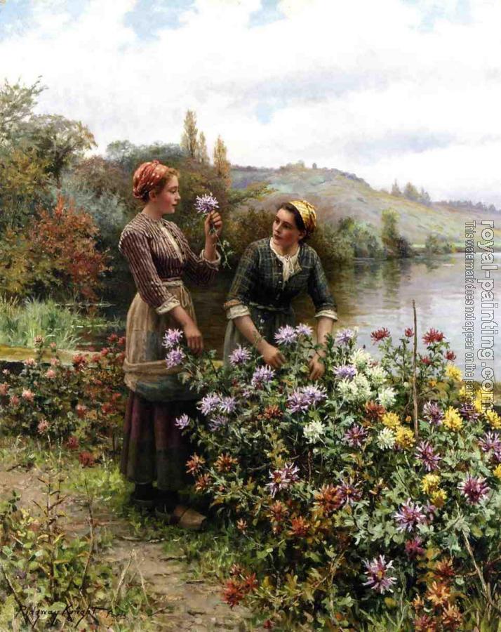 Daniel Ridgway Knight : Peasant Girls in Flower Garden